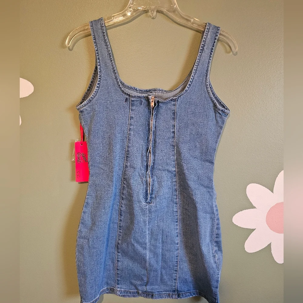 Roma Blue Denim Button-Front Mini Dress - Picture 5 of 7